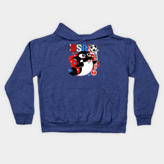 USA Soccer Champs Kids Hoodie by PalmGallery